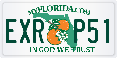 FL license plate EXRP51