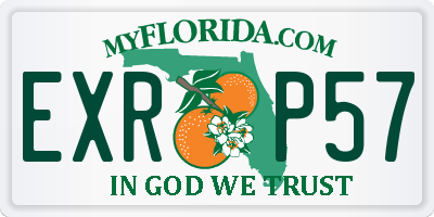 FL license plate EXRP57