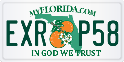 FL license plate EXRP58