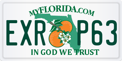 FL license plate EXRP63