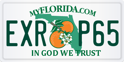 FL license plate EXRP65