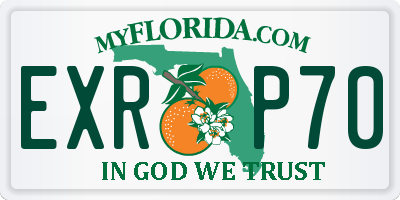 FL license plate EXRP70