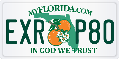 FL license plate EXRP80