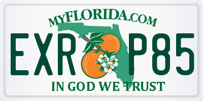 FL license plate EXRP85
