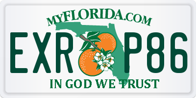 FL license plate EXRP86
