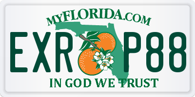 FL license plate EXRP88