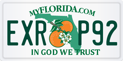 FL license plate EXRP92