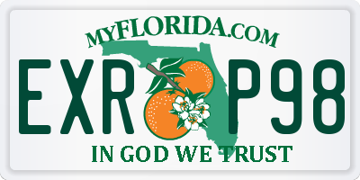 FL license plate EXRP98