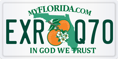 FL license plate EXRQ70