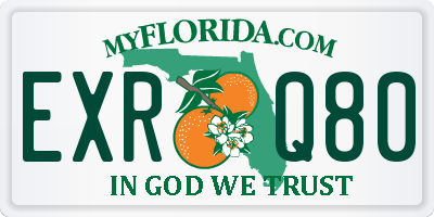 FL license plate EXRQ80
