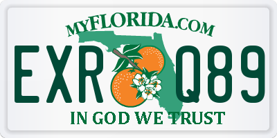 FL license plate EXRQ89