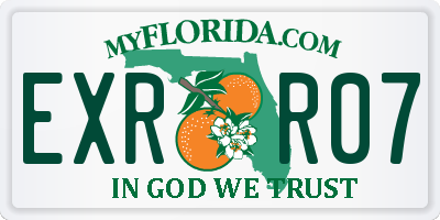 FL license plate EXRR07