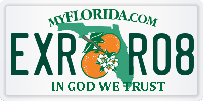 FL license plate EXRR08