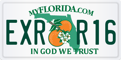 FL license plate EXRR16