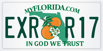 FL license plate EXRR17