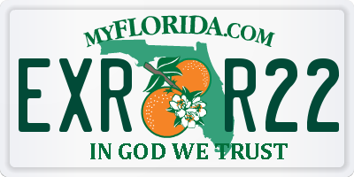 FL license plate EXRR22