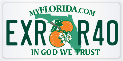 FL license plate EXRR40