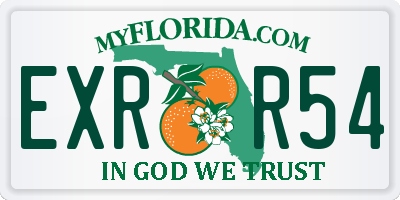 FL license plate EXRR54