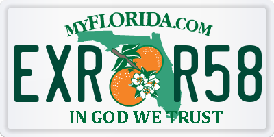 FL license plate EXRR58