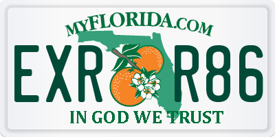 FL license plate EXRR86