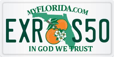 FL license plate EXRS50