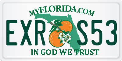 FL license plate EXRS53