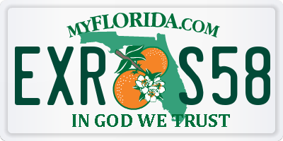 FL license plate EXRS58