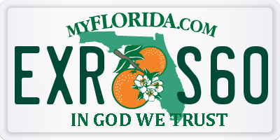FL license plate EXRS60
