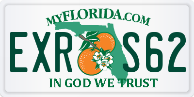 FL license plate EXRS62