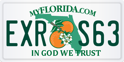 FL license plate EXRS63