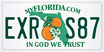 FL license plate EXRS87