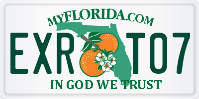 FL license plate EXRT07