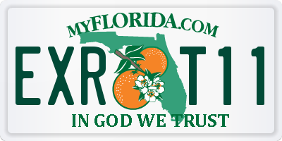 FL license plate EXRT11