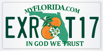 FL license plate EXRT17
