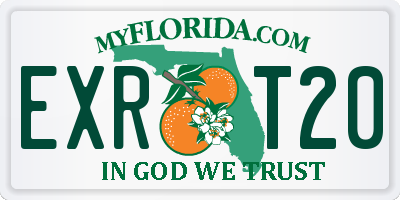 FL license plate EXRT20