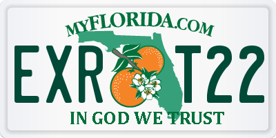 FL license plate EXRT22