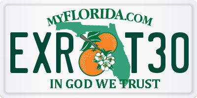 FL license plate EXRT30