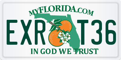 FL license plate EXRT36