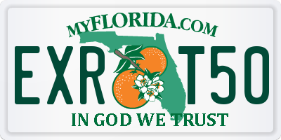 FL license plate EXRT50