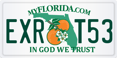 FL license plate EXRT53