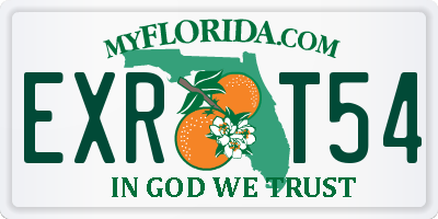 FL license plate EXRT54