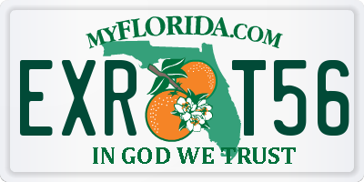 FL license plate EXRT56