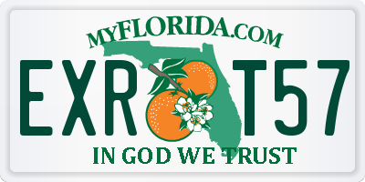 FL license plate EXRT57