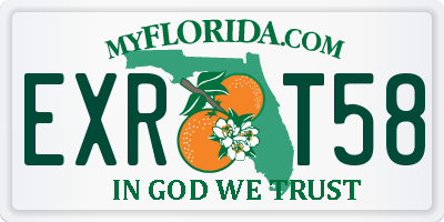 FL license plate EXRT58