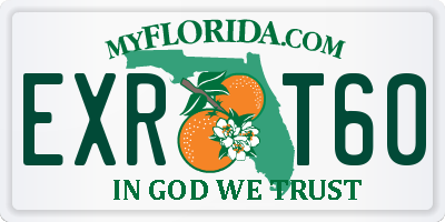 FL license plate EXRT60