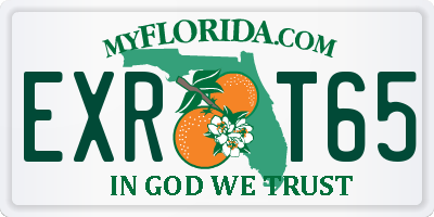 FL license plate EXRT65