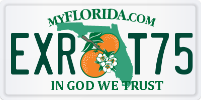 FL license plate EXRT75