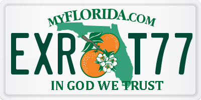 FL license plate EXRT77