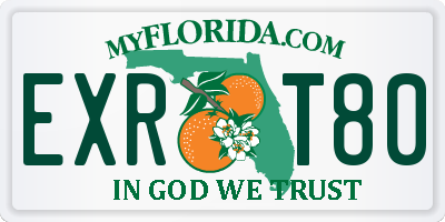 FL license plate EXRT80