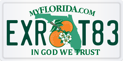 FL license plate EXRT83